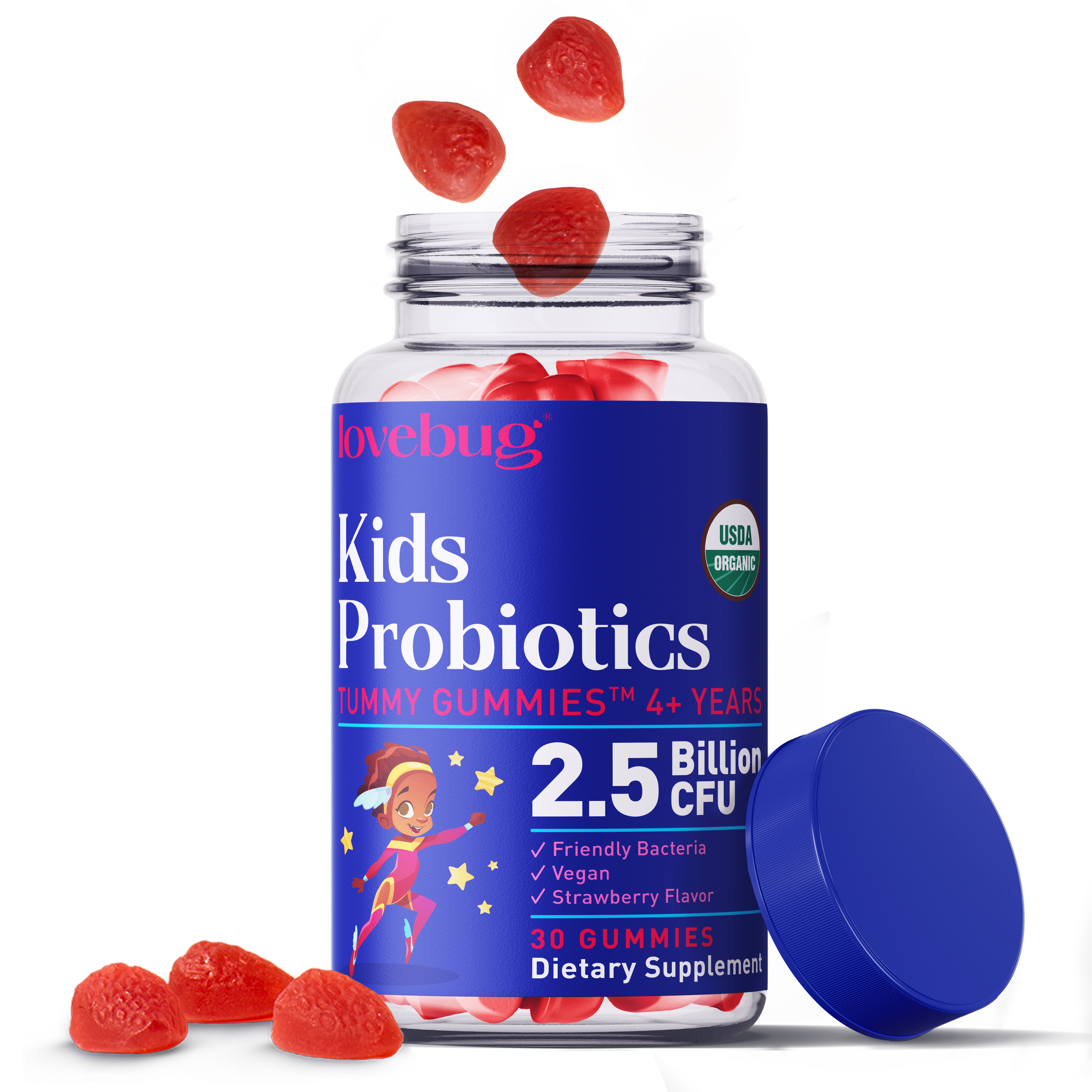 Organic Kids Probiotic Gummies | Award Winning [USDA] - Lovebug