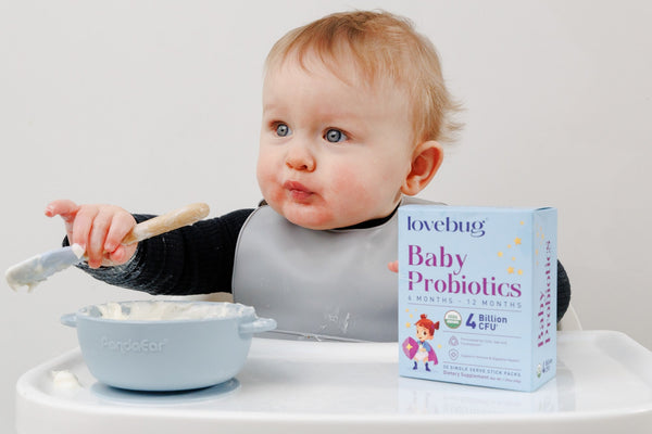 Baby with Lovebug baby probiotic