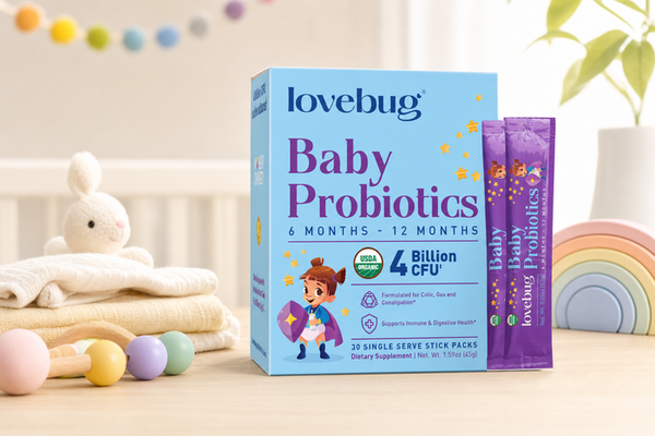 baby probiotic powder with prebiotic fiber without dairy or soy