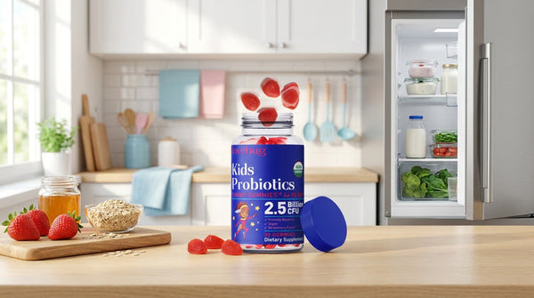 Comparing organic probiotic gummies for kids: shelf-stable vs. refrigerated