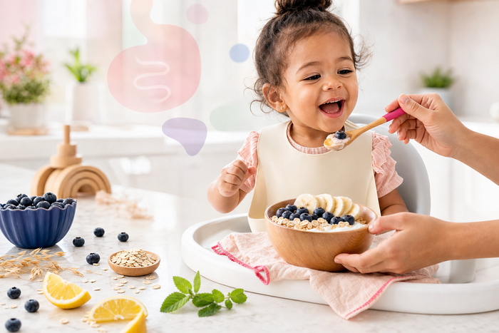 probiotic powder for babies with added prebiotic fiber for constipation