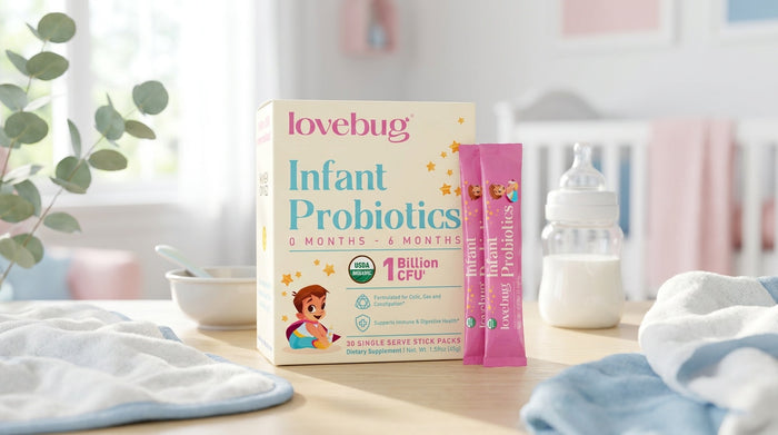 What's the difference between liquid and powder probiotics for infants under 6 months?