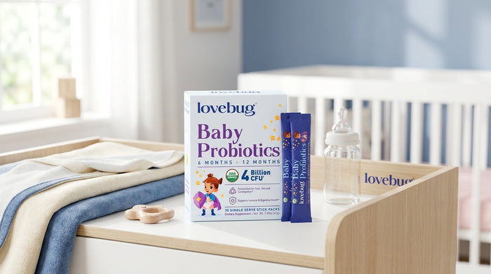 which baby probiotic powder with prebiotic fiber is better for gas and colic