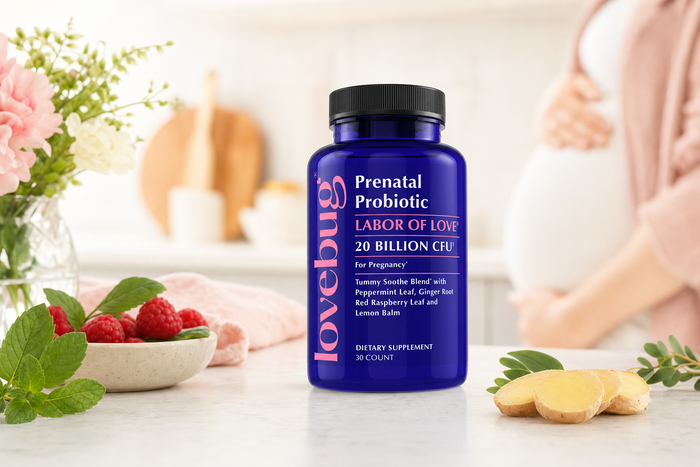 Which prenatal probiotic is better for digestion, strain A or strain B?